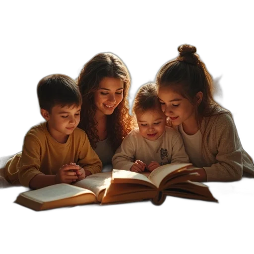 photorealistic, oil painting, family, friends transparent PNG cut-out