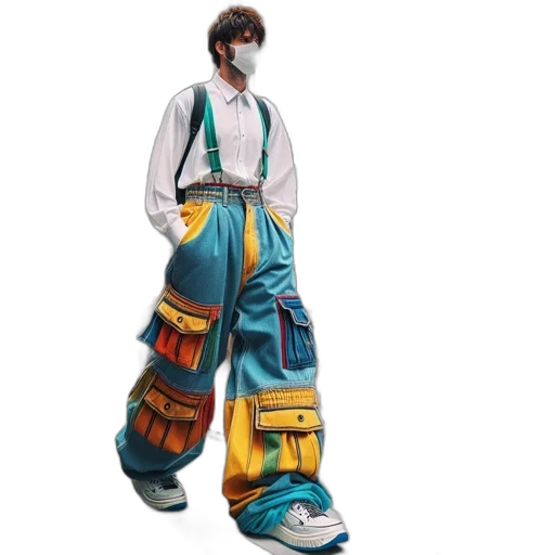 jacket, staff, concept art, 3d render transparent PNG cut-out
