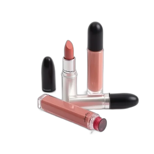 mac, cosmetics, products, white transparent PNG cut-out