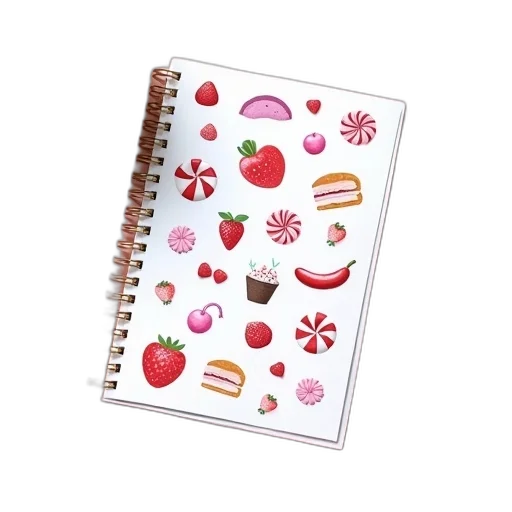food, red, peppermint, planner transparent PNG cut-out