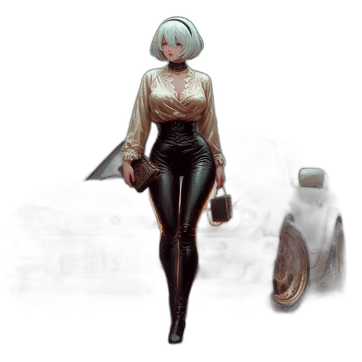 robot, dress, jacket, weapon transparent PNG cut-out
