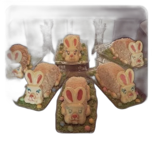 table, five, easter, bunny transparent PNG cut-out