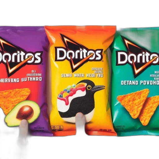food, three, bags, doritos transparent PNG cut-out
