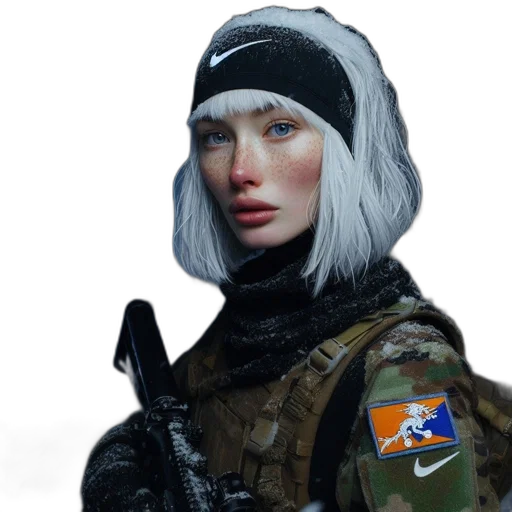 jacket, face, hat, weapon transparent PNG cut-out