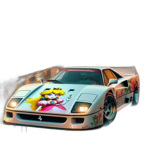 car, weapon, vaporwave, concept art transparent PNG cut-out