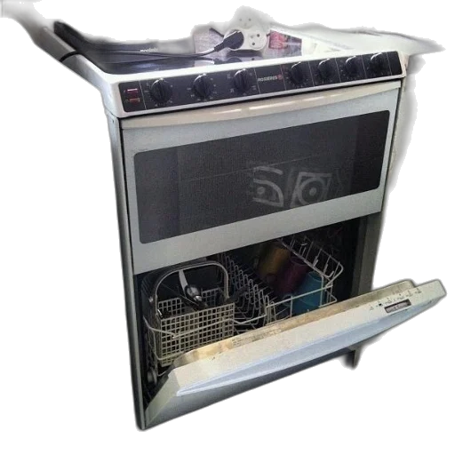 robot, dishwasher, door, open transparent PNG cut-out