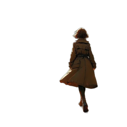 dress, jacket, umbrella, staff transparent PNG cut-out