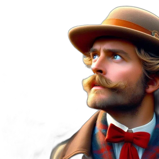 hat, face, photorealistic, fantasy art transparent PNG cut-out