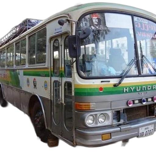 green, white, bus, word transparent PNG cut-out