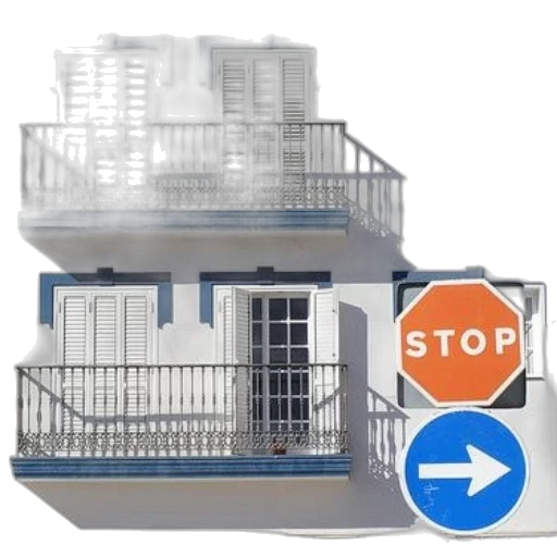 building, 3d render, concept art, city street transparent PNG cut-out