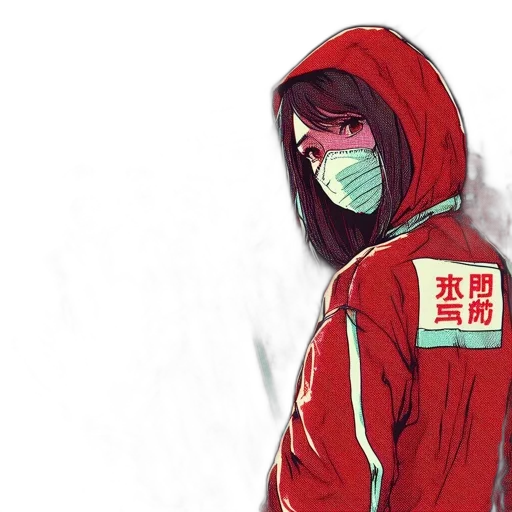 jacket, mask, face, cyberpunk transparent PNG cut-out
