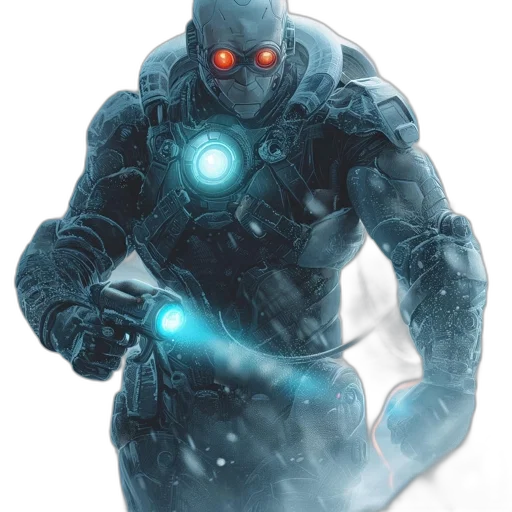 robot, concept art, comic book art, 3d render transparent PNG cut-out