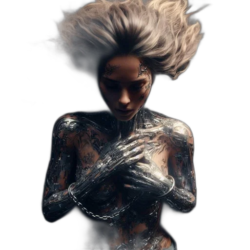 dress, hair, face, creature transparent PNG cut-out