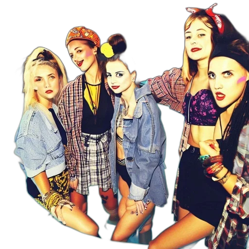 jacket, five, young, women transparent PNG cut-out