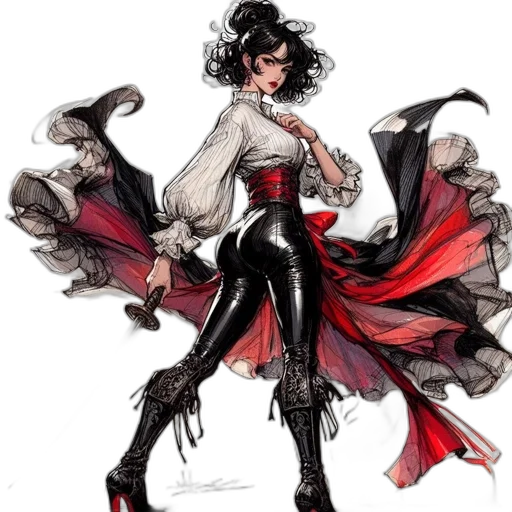 dress, staff, concept art, comic book art transparent PNG cut-out