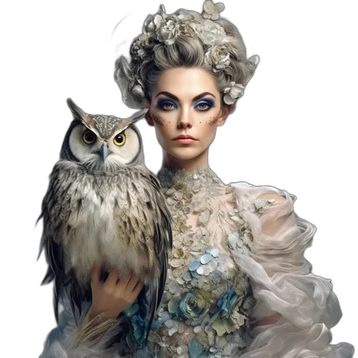 dress, jewelry, animal, fantasy art transparent PNG cut-out
