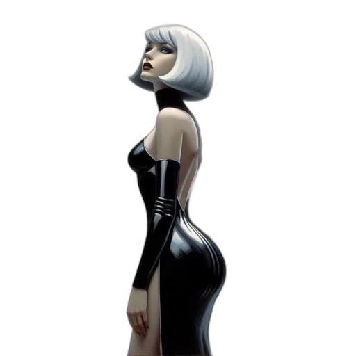 dress, robot, concept art, 3d render transparent PNG cut-out