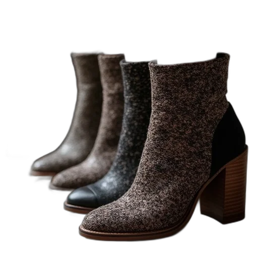 shoes, earth tones, row, tweed transparent PNG cut-out