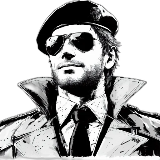 jacket, hat, comic book art, concept art transparent PNG cut-out