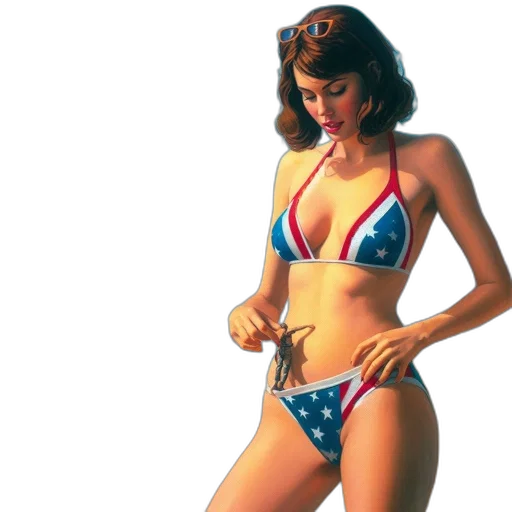 comic book art, concept art, woman, wears transparent PNG cut-out