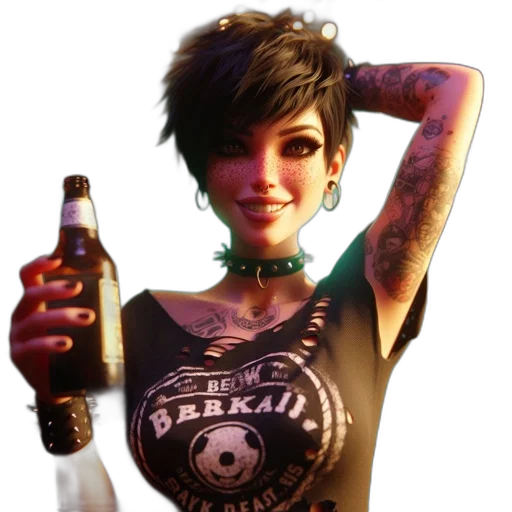 bottle, jacket, photorealistic, concept art transparent PNG cut-out