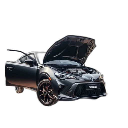 car, dragon, 3d render, photorealistic transparent PNG cut-out