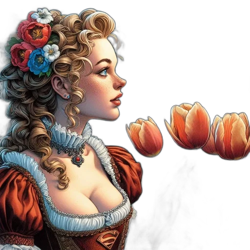 crown, jewelry, flower, fantasy art transparent PNG cut-out