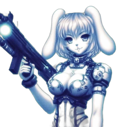 weapon, robot, staff, cyberpunk transparent PNG cut-out