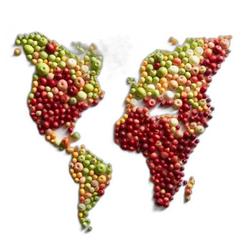 food, earth tones, world, map transparent PNG cut-out