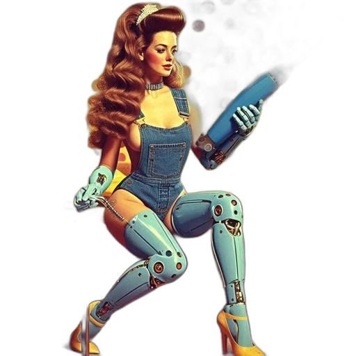 robot, comic book art, concept art, fantasy art transparent PNG cut-out