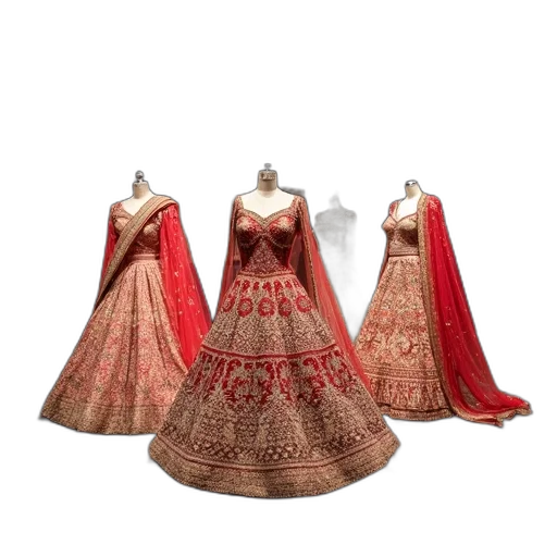 dress, 3d render, red, collection transparent PNG cut-out