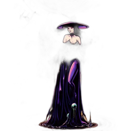 dress, staff, hat, crown transparent PNG cut-out