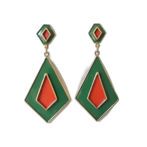 jewelry, enamel, earrings, triangle transparent PNG cut-out