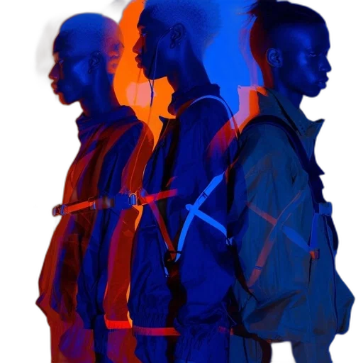 jacket, staff, concept art, cyberpunk transparent PNG cut-out