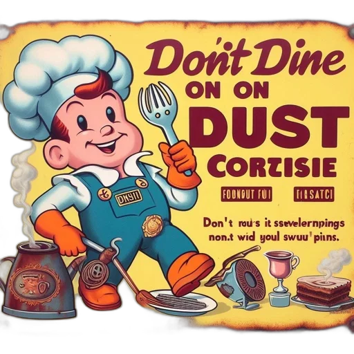 food, vintage-style, poster, features transparent PNG cut-out