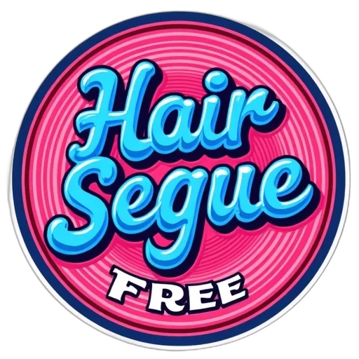 hair, vaporwave, circular, sticker transparent PNG cut-out