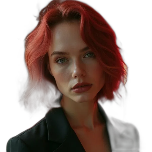 face, jacket, hair, robot transparent PNG cut-out