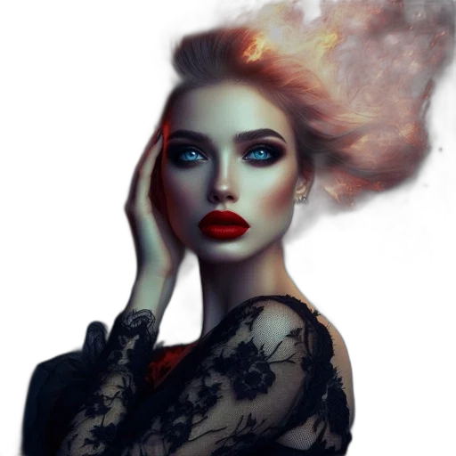 face, mask, hair, dress transparent PNG cut-out