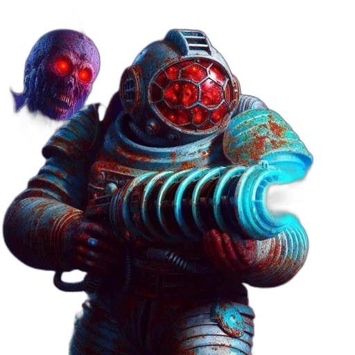 robot, weapon, staff, mask transparent PNG cut-out