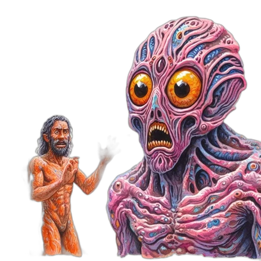 creature, mask, concept art, comic book art transparent PNG cut-out