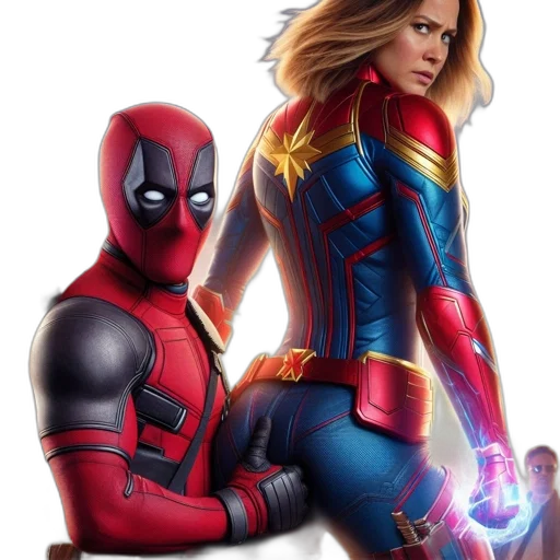 comic book art, concept art, fire, deadpool transparent PNG cut-out