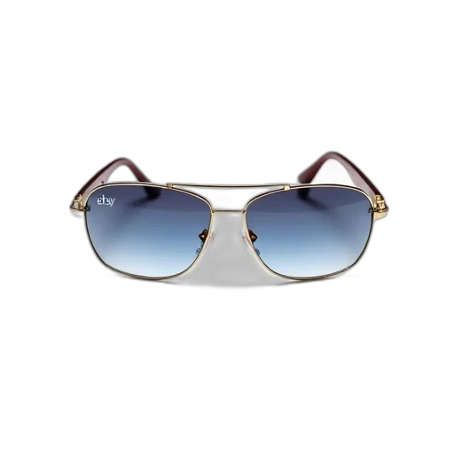 pair, gold-colored, sunglasses, reflective transparent PNG cut-out