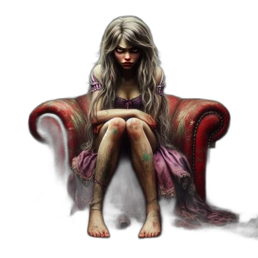 dress, face, creature, concept art transparent PNG cut-out