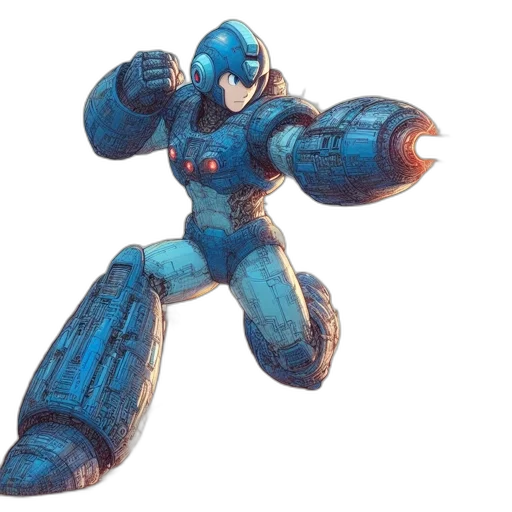 robot, weapon, concept art, 3d render transparent PNG cut-out
