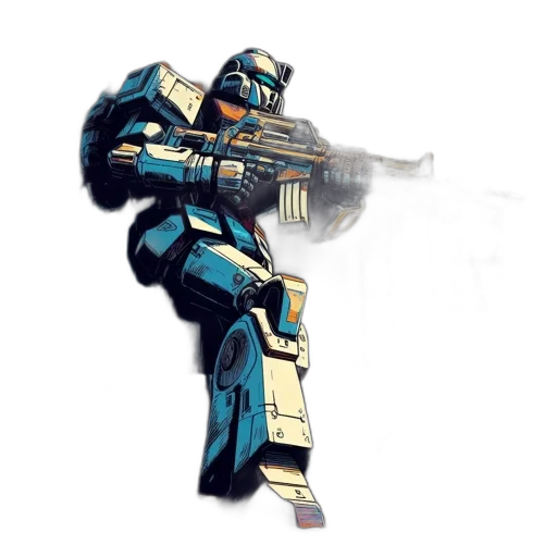 weapon, robot, concept art, pixel art transparent PNG cut-out
