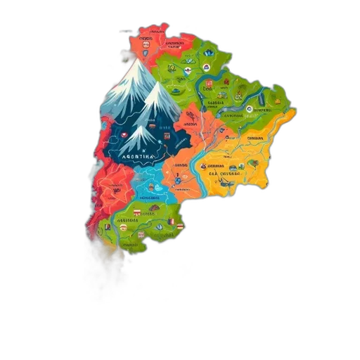 south, america, map, highlights transparent PNG cut-out