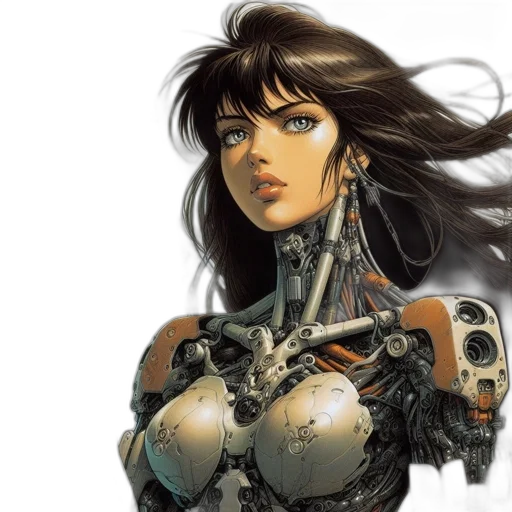 robot, cyberpunk, concept art, comic book art transparent PNG cut-out