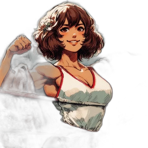 dress, concept art, watercolor, comic book art transparent PNG cut-out