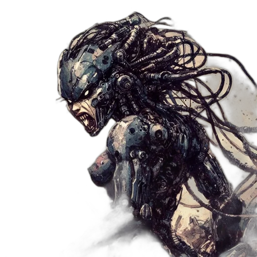 robot, concept art, cyberpunk, comic book art transparent PNG cut-out