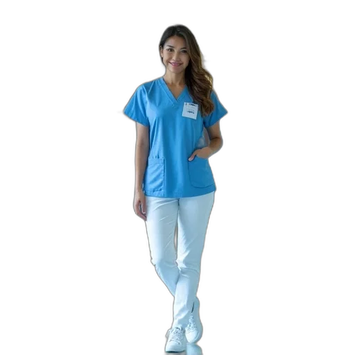 staff, 3d render, blue, woman transparent PNG cut-out
